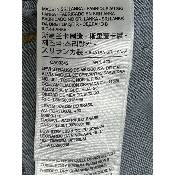 LEVIS LEVI'S SMALL Womens Blue Jean Denim Trucker JACKET Coat 90's Style vtg. - Picture 15 of 16